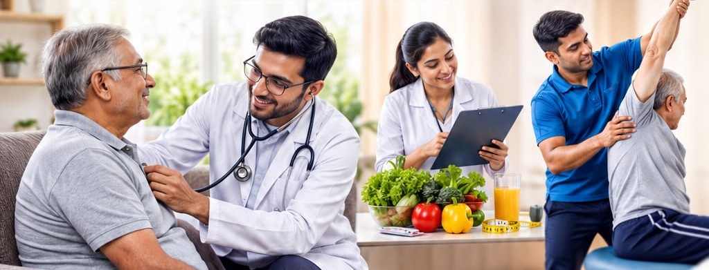 Wellbeing Healthcare Services doctor consultation, dietician counseling, and physiotherapy at home in Surat